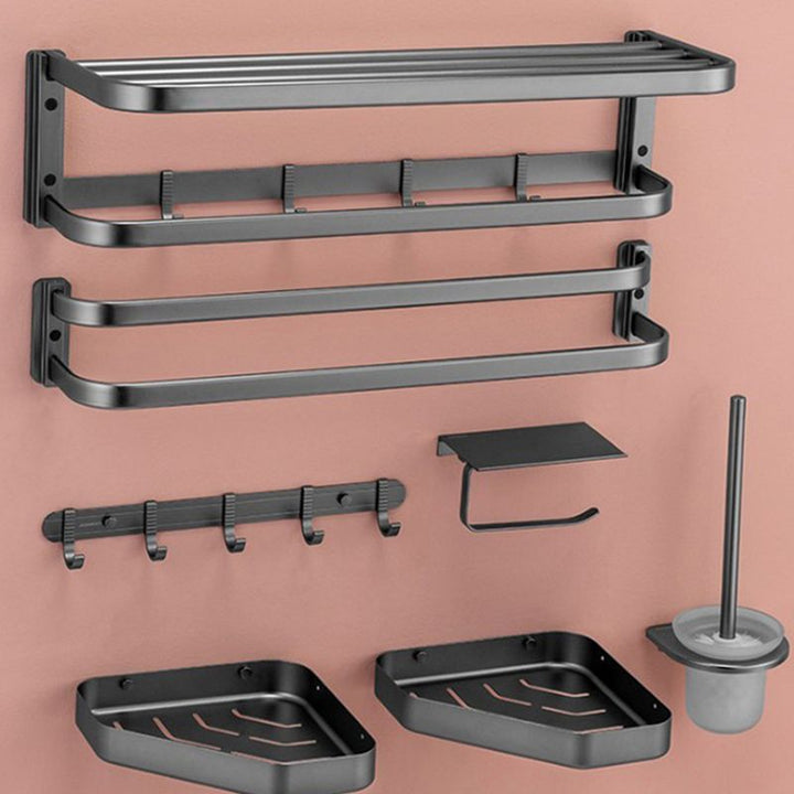 BowLift | Modern black bathroom accessory set towel holder bathroom shelf bathroom faucet set