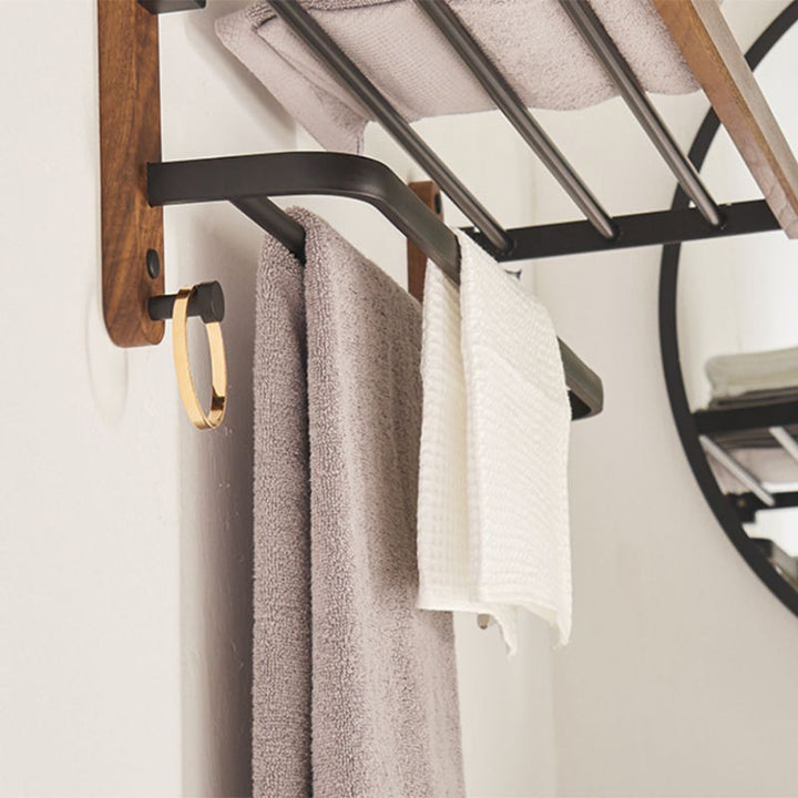BowLift | Modern Bathroom Accessory Set Aluminum & Wood Bathroom Fittings Set