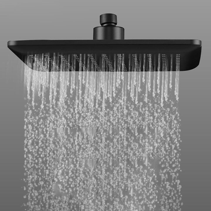 BowLift | Modern square matte black shower head rainfall shower head combo