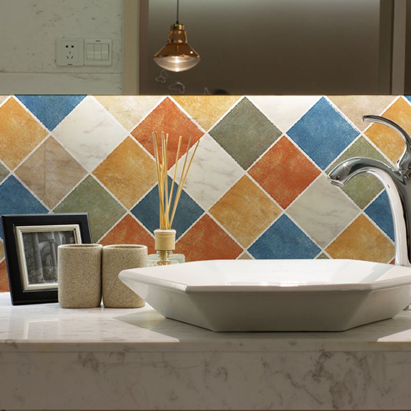 BowLift | Rectangular Wall Tile for Peeling and Applying Geometric Print Kitchen Wallpaper