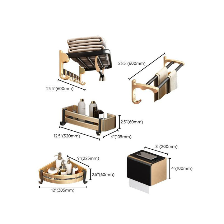 BowLift | 7-piece traditional bathroom accessory set aluminum bathroom accessory set