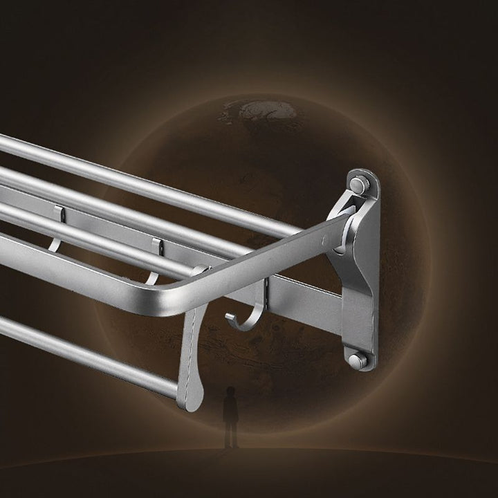 BowLift | Gray 6/7-piece modern bathroom accessory set bathroom shelf/bath towel hooks/towel bar included