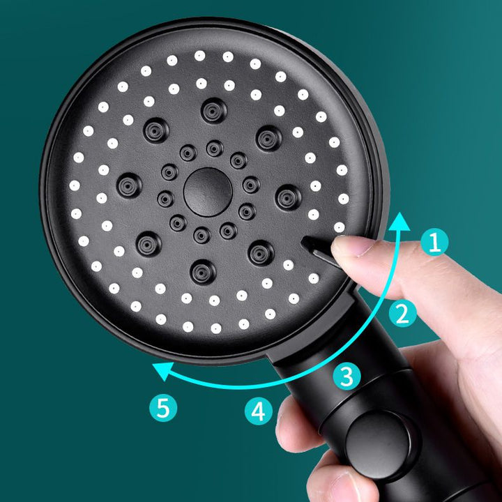 BowLift | Round Spray Shower Head 6 Settings Adjustable Water Flow Handheld Shower Head