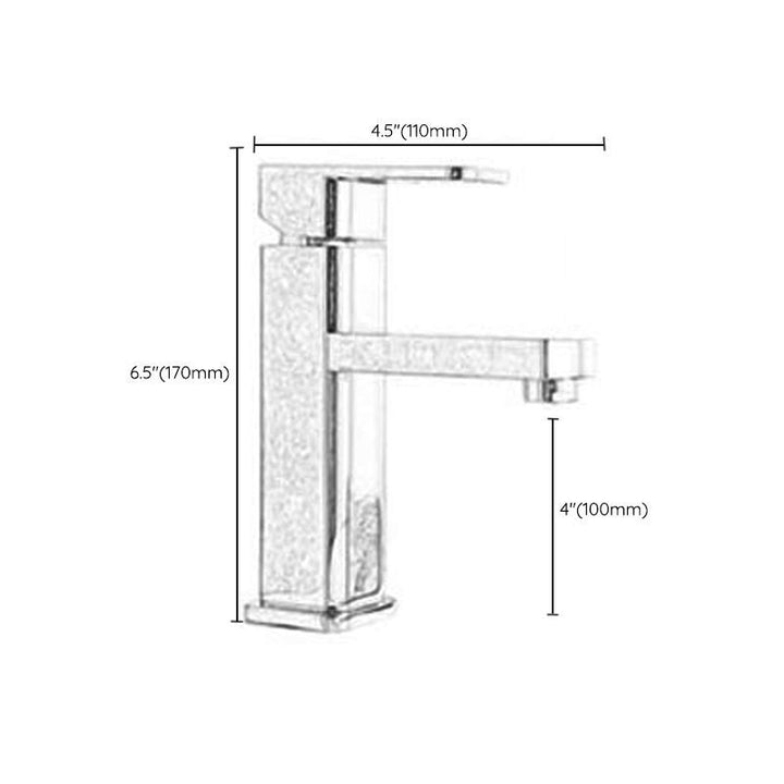 BowLift | Cubic Chrome Bathroom Faucet Low Arc Single Lever Basin Faucet