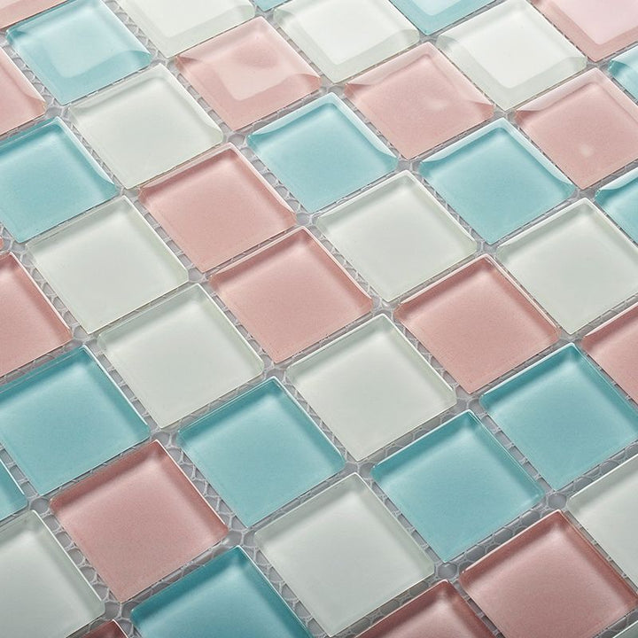 BowLift | 12" x 12" Peel & Stick Glass Square Grid Mosaic Peel and Stick Tile 10-Pack
