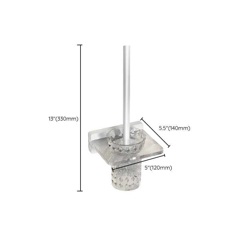 BowLift | White Bathroom Accessory Set Metal & Acrylic Bathroom Set with Bath Shelf/Towel Hook