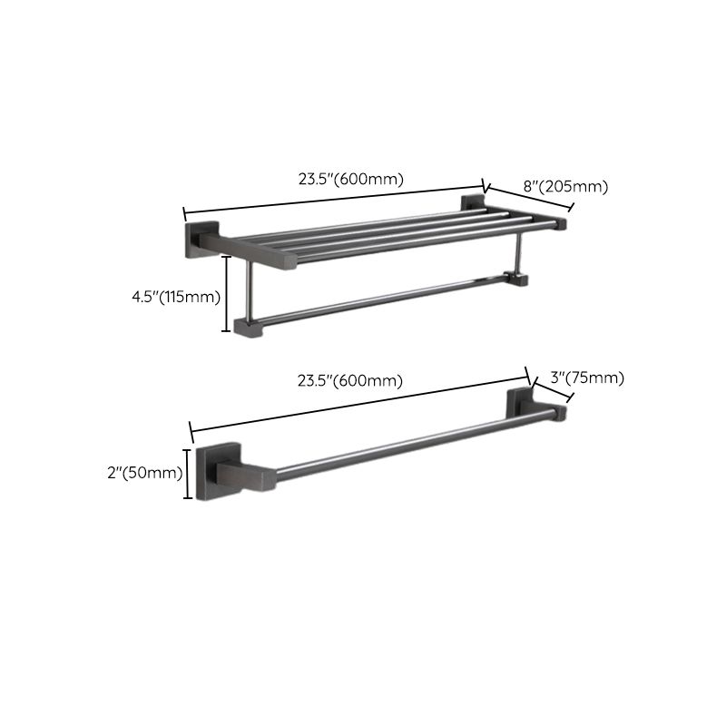 BowLift | Contemporary bathroom accessories single piece or in a set made of gray metal