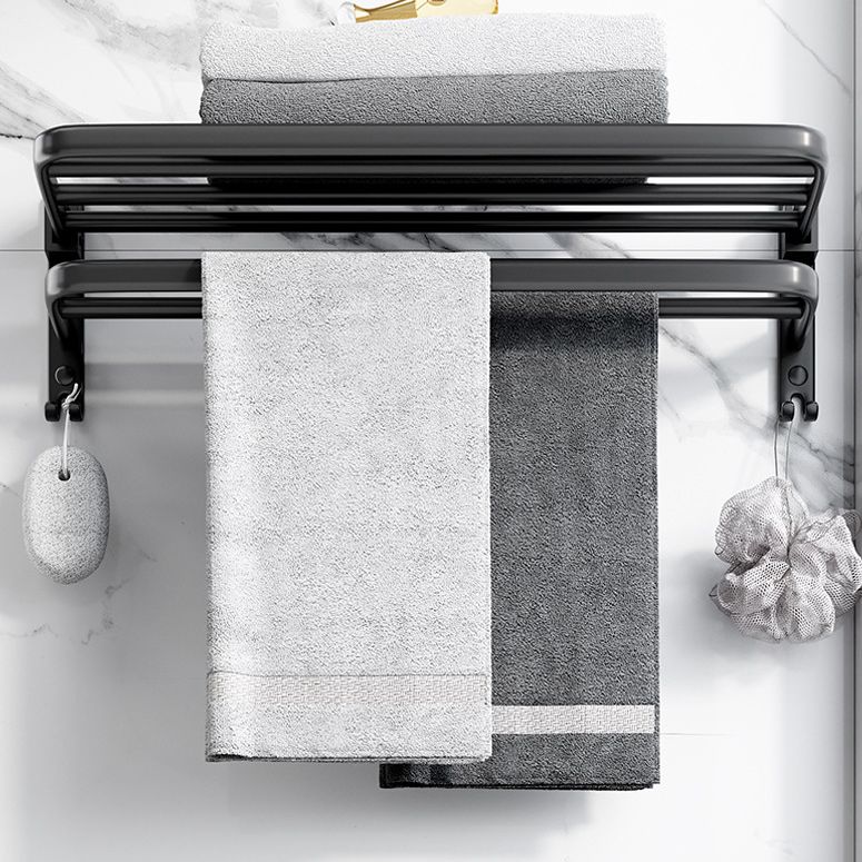 BowLift | Modern Aluminum Bathroom Accessory Set Matte Black Bathroom Shelf/Towel Holder/Paper Holder