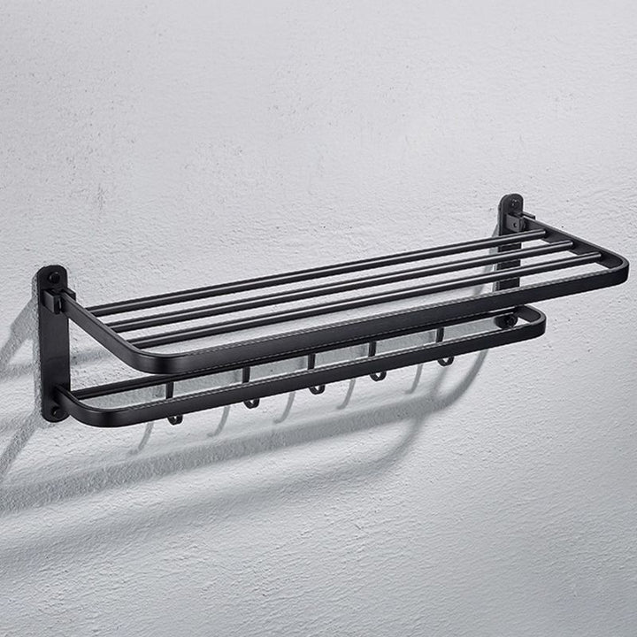 BowLift | Modern black bathroom accessory set towel holder bathroom shelf bathroom faucet set