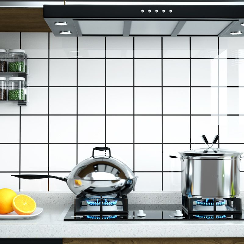 BowLift | Modern Peel & Stick Field Tiles Plastic Rectangular Grid 5-Pack Wallpaper for the Kitchen