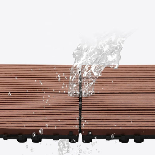 BowLift | Composite Plank Tiles Striped Pattern Square Deck Flooring Outdoor Patio