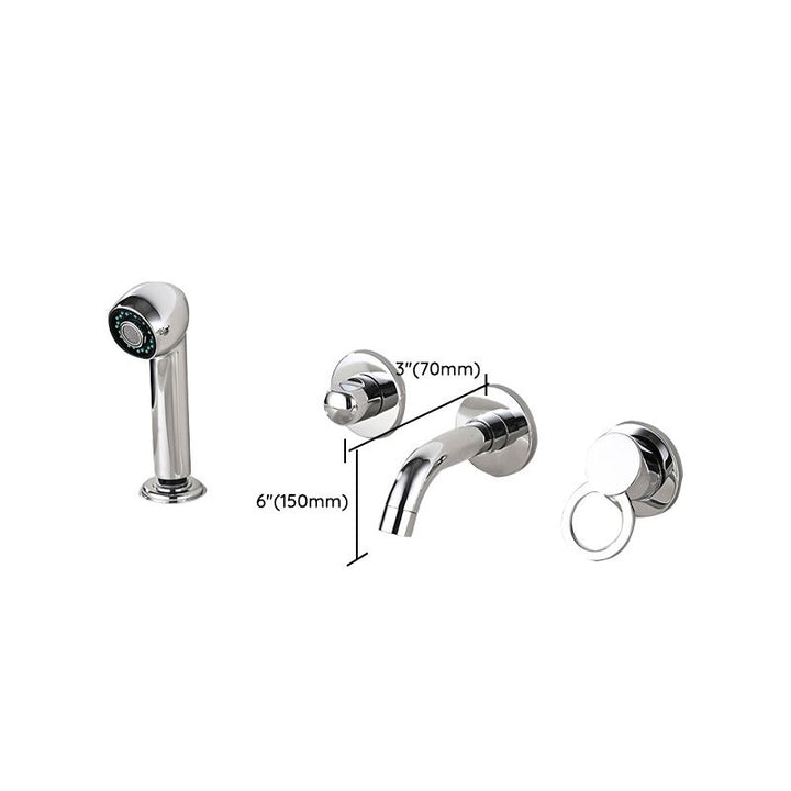 BowLift | Wall Mounted Faucet Brass Lever Handle Bathroom Faucet Hand Shower