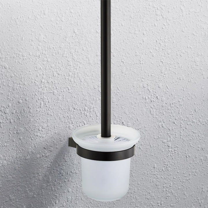 BowLift | Modern black bathroom accessory set towel holder bathroom shelf bathroom faucet set