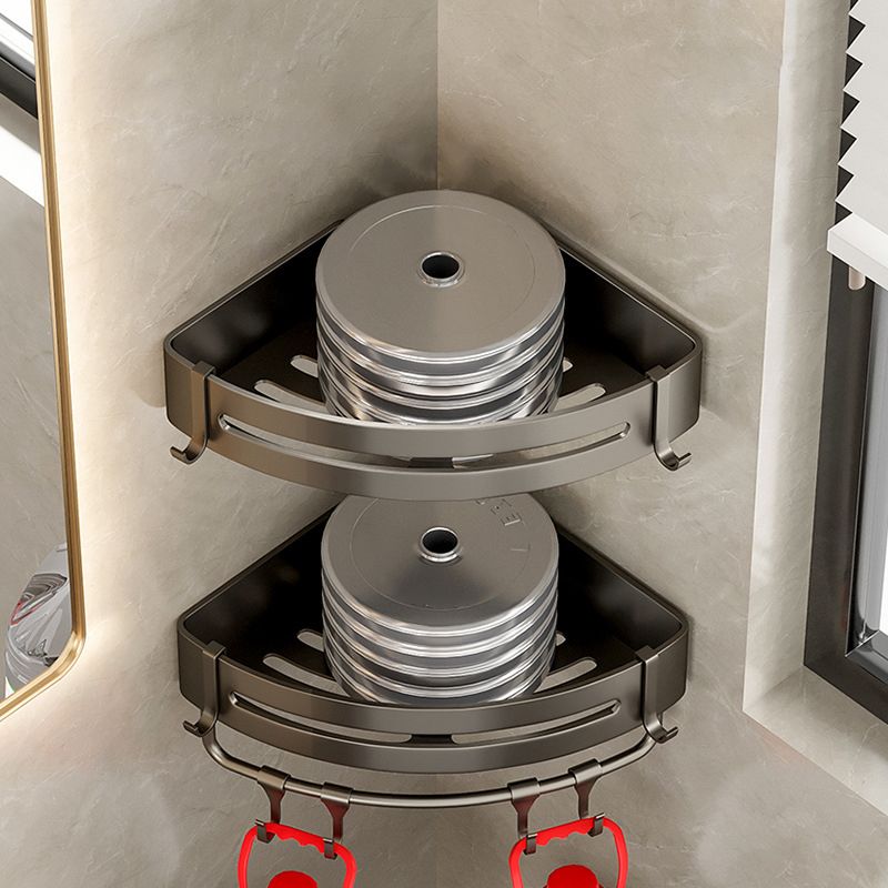 BowLift | Contemporary Aluminum Bathroom Accessory Set Gray Bath Shelf