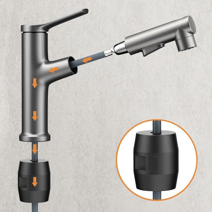 BowLift | Modern Sink Faucet Uniform Color Metal Sink Bathroom Faucet