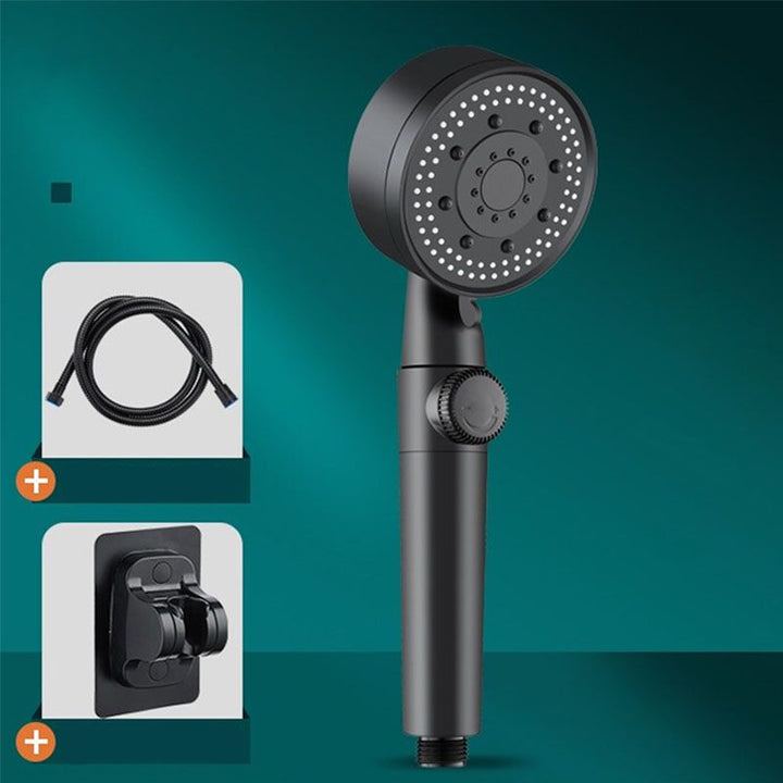 BowLift | Contemporary Shower Head Combo Hand Shower Plastic Wall Mount Black Shower Head