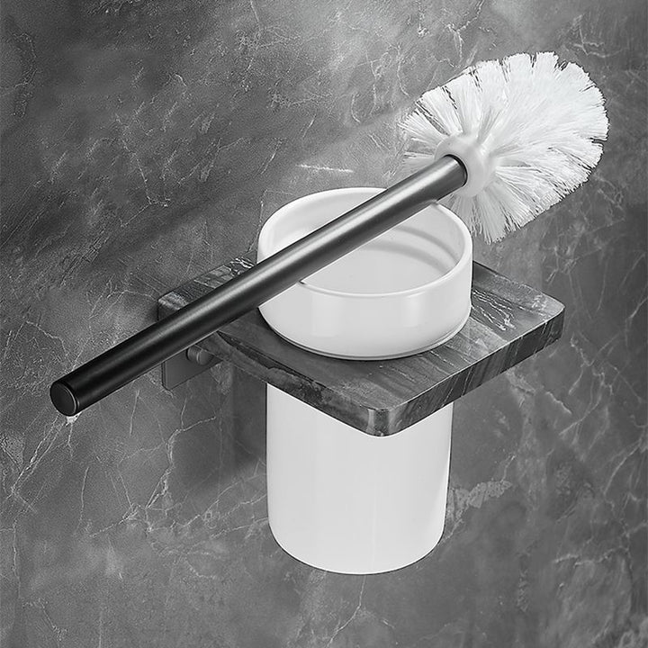 BowLift | Metal and marble bathroom accessories as a single piece or as a set in black