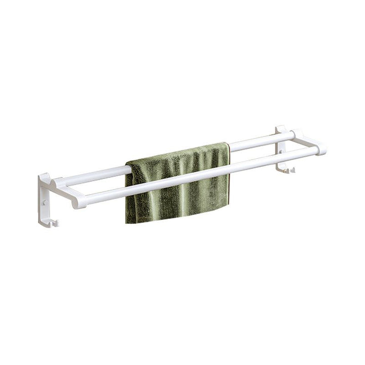 BowLift | Modern bathroom accessory set in white with bath shelf/towel bar/bath towel hooks