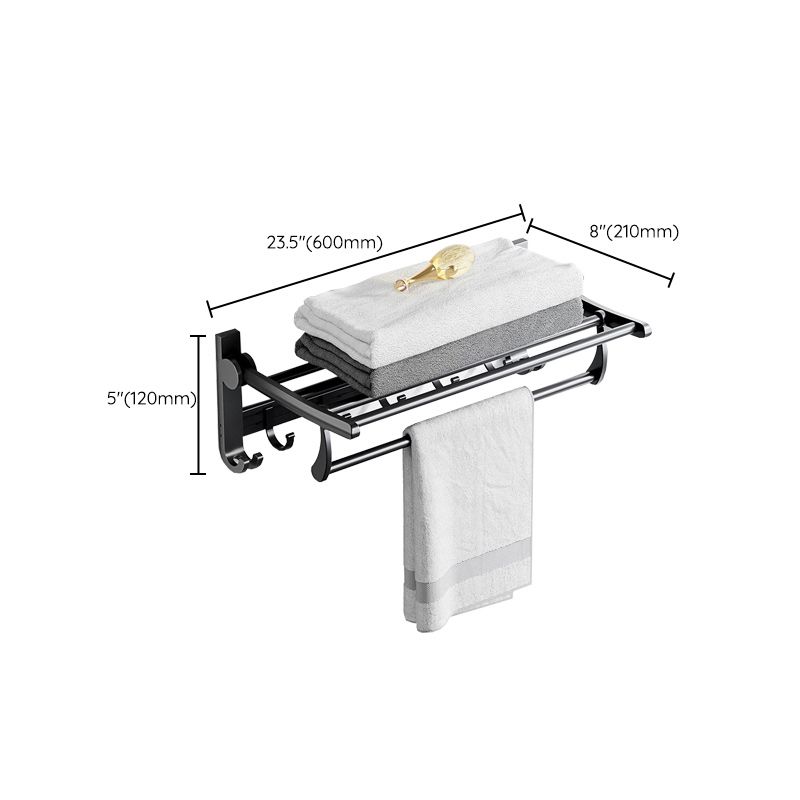 BowLift | Modern Aluminum Bathroom Accessory Set Matte Black Bathroom Shelf/Towel Holder/Paper Holder