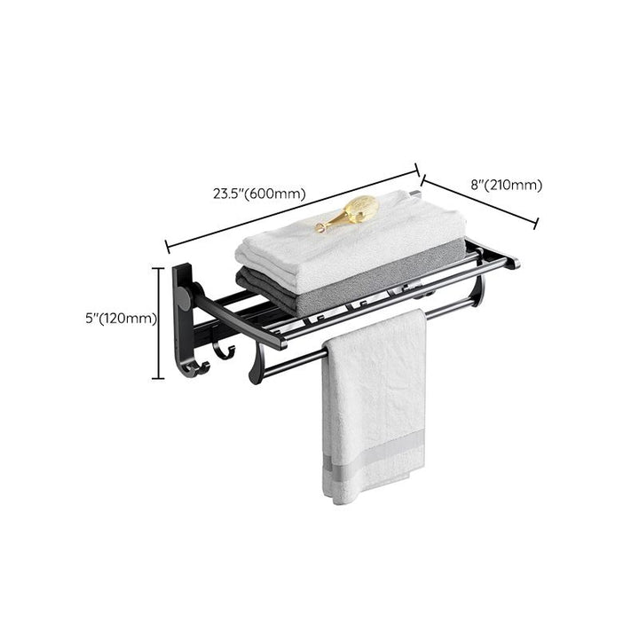BowLift | Modern Aluminum Bathroom Accessory Set Matte Black Bathroom Shelf/Towel Holder/Paper Holder