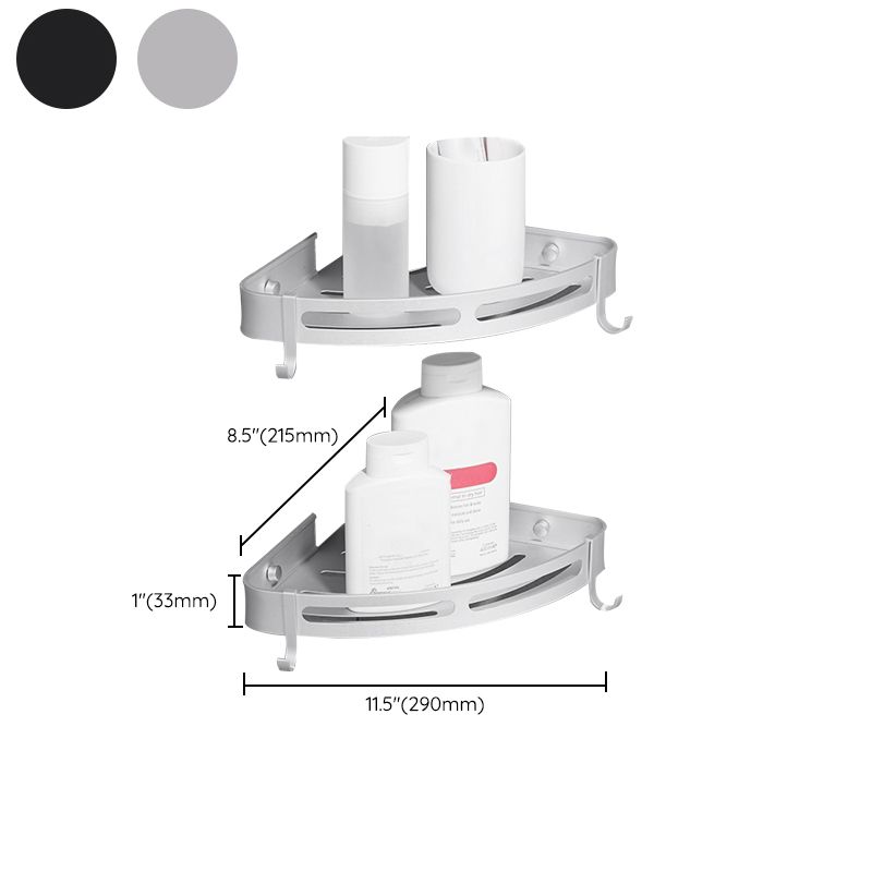 BowLift | Modern Aluminum Bathroom Accessory Set Black/ Silver Bathroom Shelf