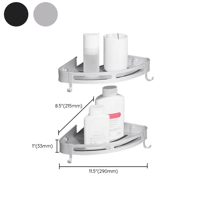 BowLift | Modern Aluminum Bathroom Accessory Set Black/ Silver Bathroom Shelf