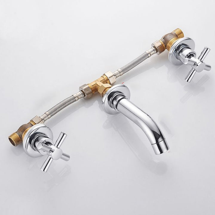 BowLift | Modern bathroom faucet wall-mounted cross handles low arc faucet