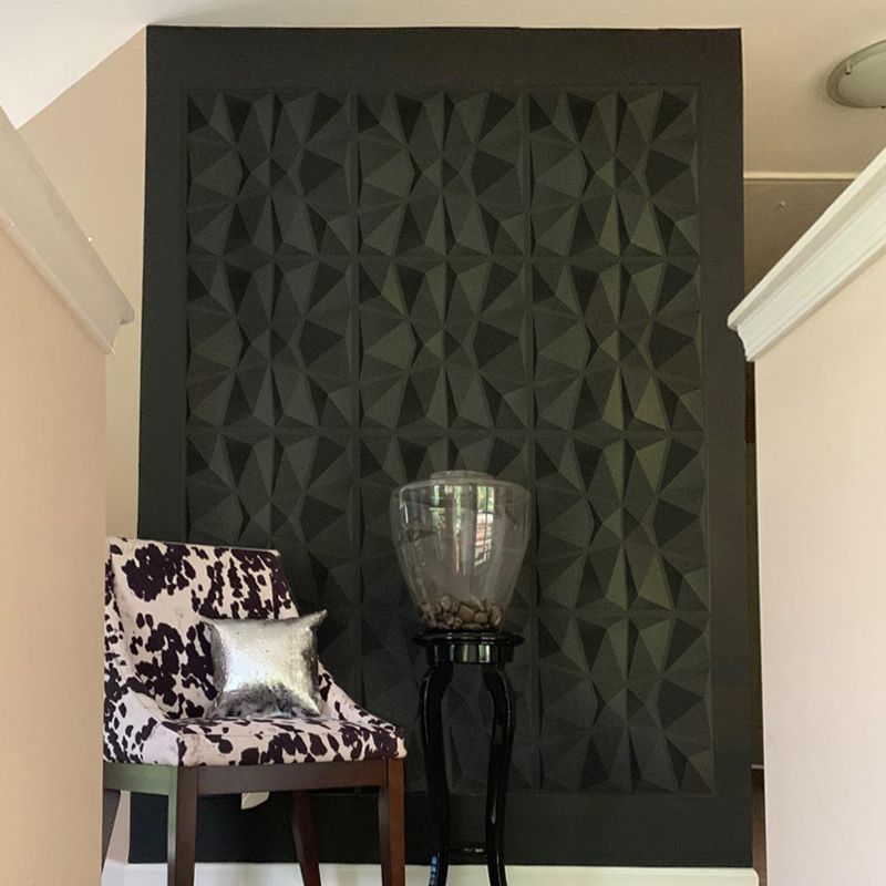 BowLift | Modern Zinc Back Wall Panel Smooth Upholstered Wall Ceiling in Black and White