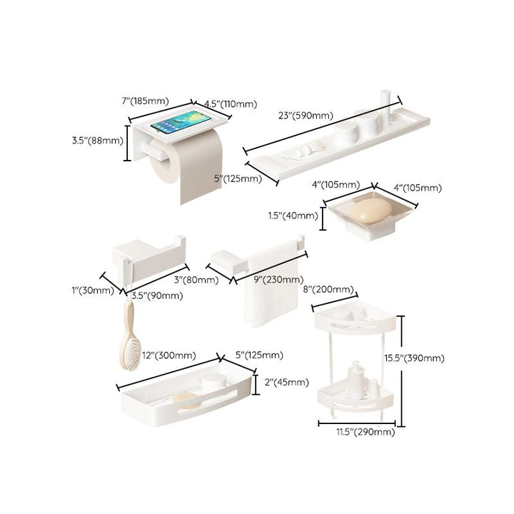 BowLift | Modern Bathroom Accessory Set White Bathroom Accessories Hardware Set