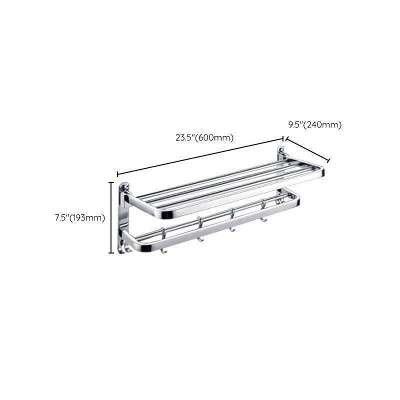 BowLift | Chrome Modern Bathroom Hardware Set Stainless Steel Towel Hook/Towel Rail & Bathroom Shelf