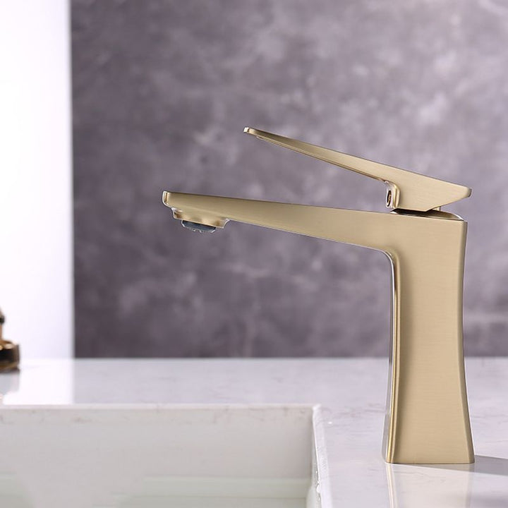 BowLift | Glam Vessel Sink Faucet Brass Lever Handles with Drain Assembly Sink Mixer