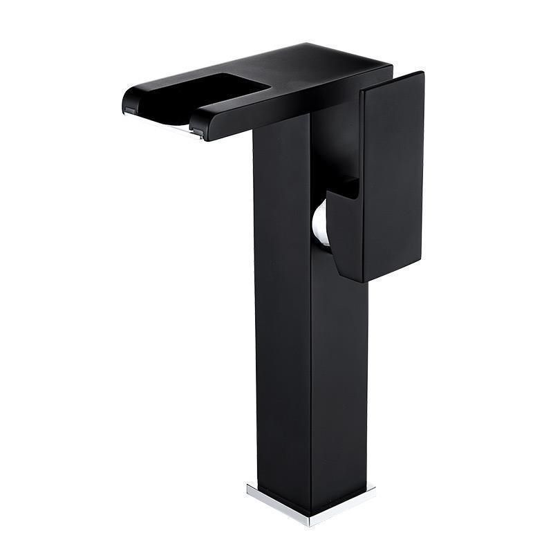 BowLift | Modern faucet for sink brass lever handles LED waterfall sink mixer