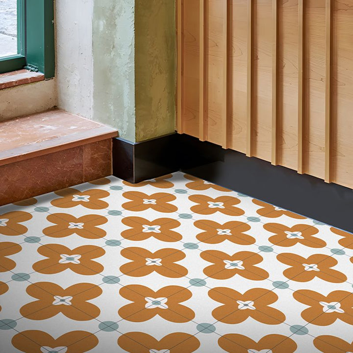 BowLift | Square Inner Layer Vinyl Flooring Floral Pattern Peel and Stick Waterproof Vinyl Flooring