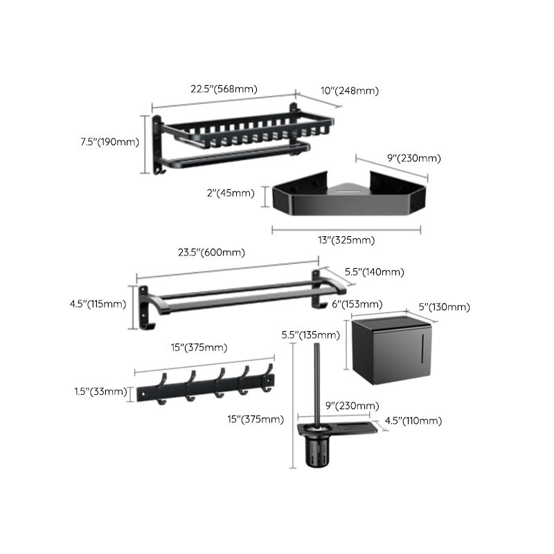 BowLift | Traditional black bathroom accessories single or in set