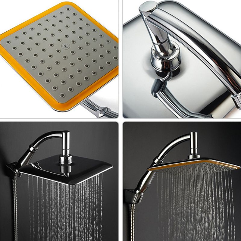 BowLift | Modern Square Shower Head Combo Chrome Rainfall Shower Head