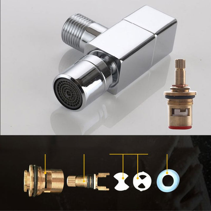 BowLift | Contemporary Wall Mounted Bathroom Faucet Knob Handle Solid Brass Round Faucet