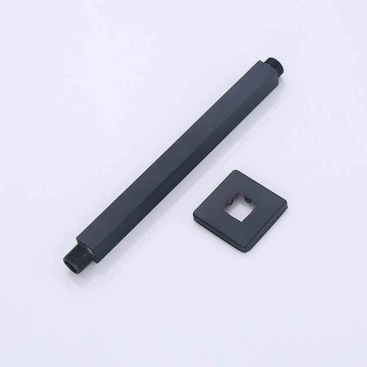 BowLift | Black Square Fixed Shower Head Modern Style Wall Mounted Shower Head