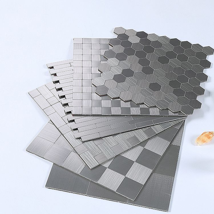 BowLift | Subway Tile Wallpaper Contemporary Peel and Stick Wall Tile with Metal Look
