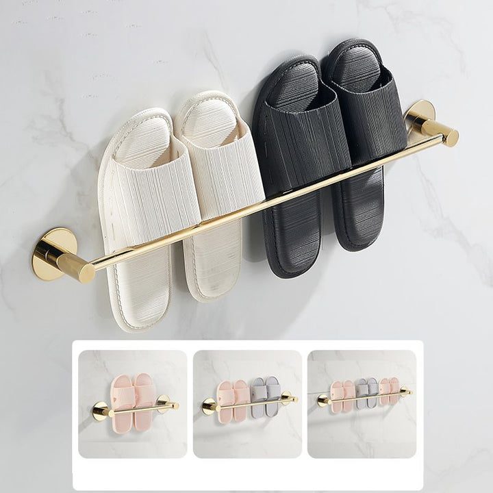 BowLift | 2-piece bathroom accessory set modern stainless steel slipper rack