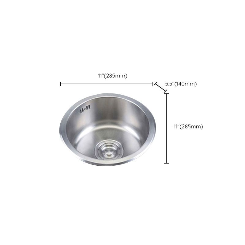 BowLift | Round Stainless Steel Kitchen Sink with Drain Assembly Built-in Sink