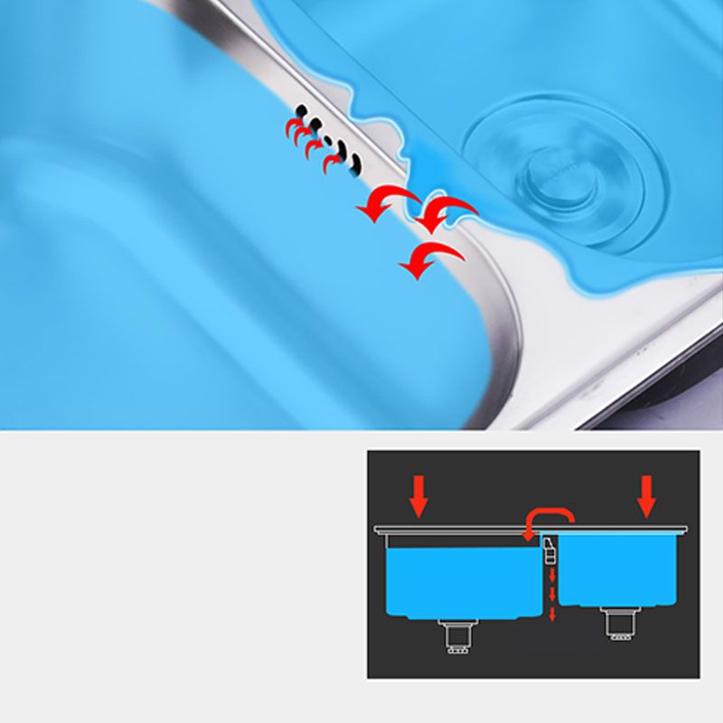 BowLift | Classic Style Kitchen Sink Stainless Steel Kitchen Sink with Drainage Hole Kit