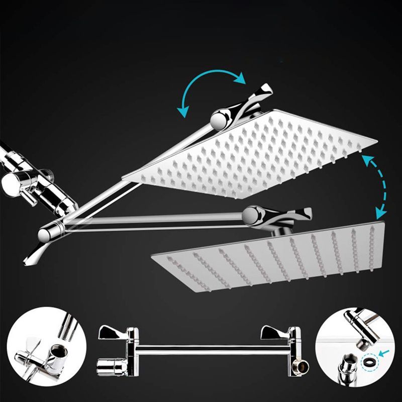 BowLift | Square Dual Shower Head Traditional Wall Mounted Metal Dual Shower Head