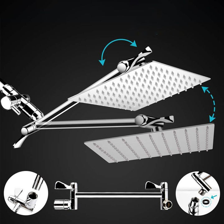 BowLift | Square Dual Shower Head Traditional Wall Mounted Metal Dual Shower Head