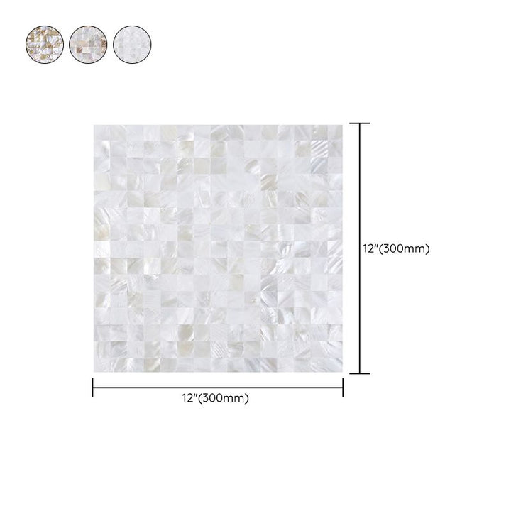 BowLift | Modern Peel-and-Stick Wall Tiles Stone Composite Grid Peel-and-Stick Tiles for the Shower