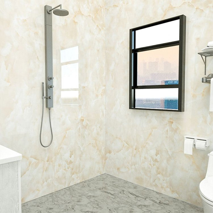 BowLift | Marbleing Water-repellent Tile PVC Single Peel-and-stick Tile for Bathroom Back Wall