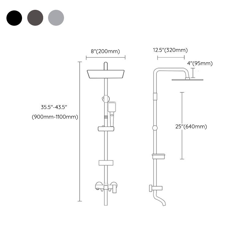 BowLift | Shower system Wall-mounted Adjustable spray pattern Shower arm Shower set with shower hose
