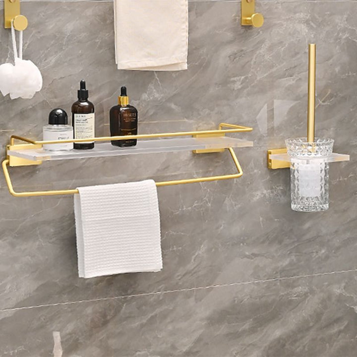 BowLift | Metal and acrylic bathroom accessories as a single piece or in a set in gold