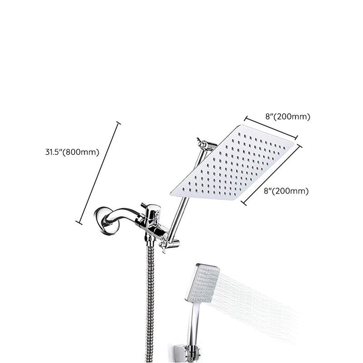 BowLift | Contemporary Shower Combination Dual Shower Head Ceiling Mounted Metal Square Shower Head