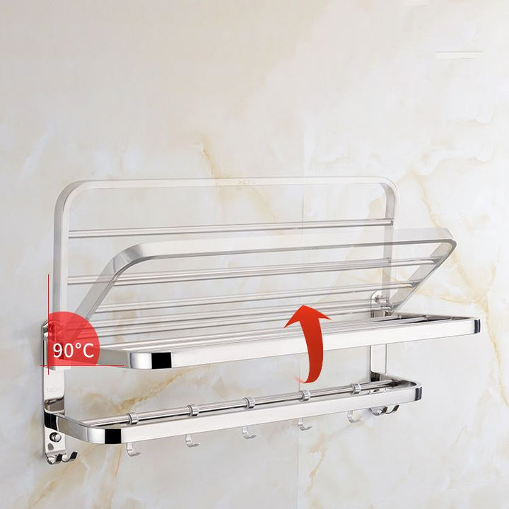 BowLift | Modern Bathroom Accessory Set Made of Chrome-Plated Stainless Steel with Bathrobe Hook/Towel Bar