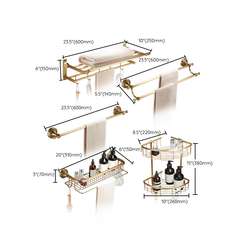 BowLift | Modern Bathroom Accessory Set Paper Holder Bathroom Shelf Gold Bathroom Fittings Set